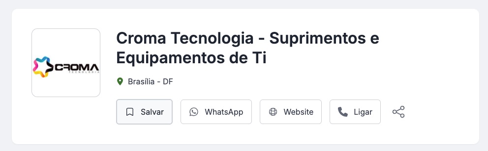 Exemplo de perfil de empresa no ForneceB2B