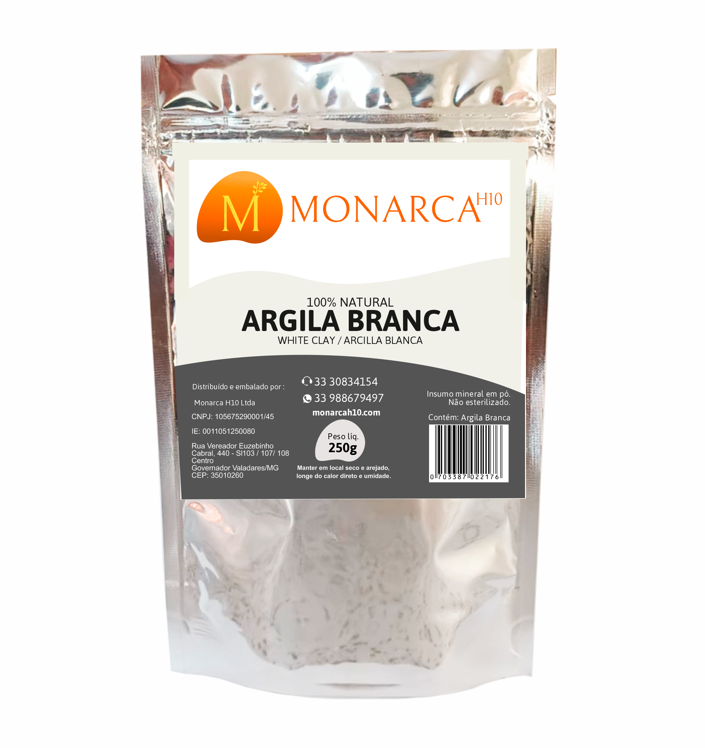 ARGILA BRANCA 250g  | R$ 3,70
