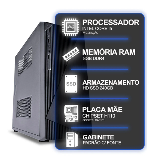Computador Desktop, Intel Core I5 7º Geração